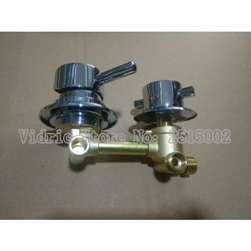 Customized Shower room mixer faucet cold and hot water tap switch, 2/3/4/5 ways screw thread bathroom mixing valve chrome plated