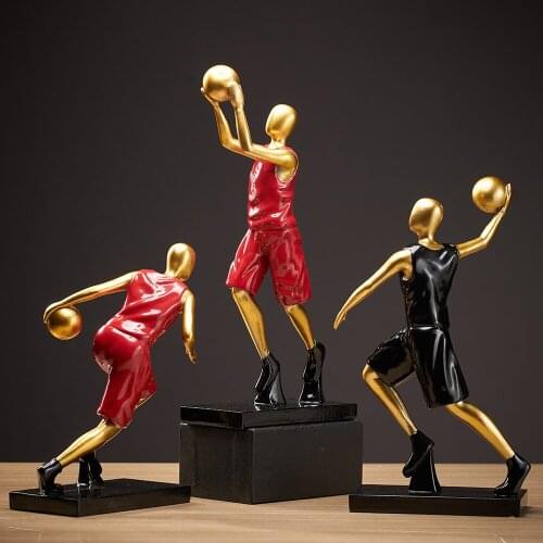 Modern Home Decoration Living Room Decoration Resin Basketball Player Model Desk Decor Basketball Lovers Collection Boys' Gifts
