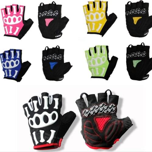 Spakct Men Women Half Fingger Cycling Gloves Skull Bike glove Silicone GEL Outdoor Riding MTB Bicycle anti-shock Gloves S/M/L