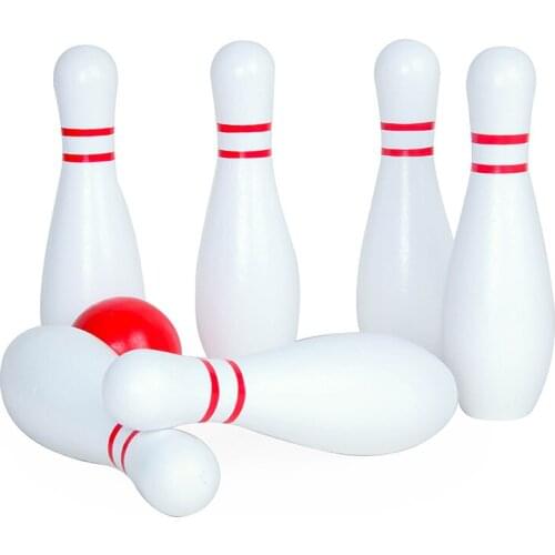 Suzakoo one set large size wooden bowling pins balls indoor exercise for children playing