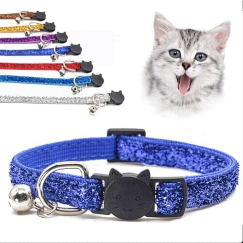 2021 NEW Pet Cat Collar Reflective Adjustable Collar with Bell Soft Material Necklace Elast Collar For cats Pet Cat accessories