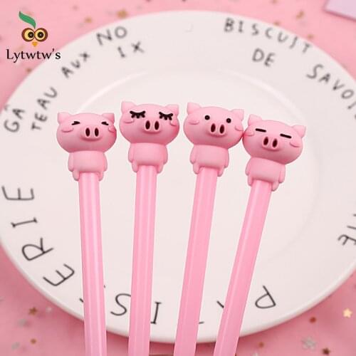 1 Piece Lytwtws Kawaii Cute Pink Kawaii Pig Gel Pen Fashion School Office Supplies Students Gift Awards Accessories Stationery