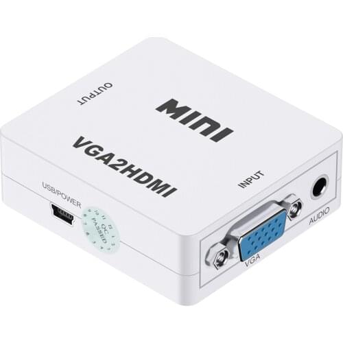 1080P Mini size VGA to HDMI Converter VGA2HDMI Converter Plastic Case