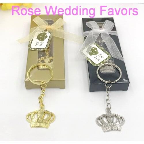 15pcs/Lot)FREE SHIPPING+Majestic Crown Key Chain Baby Shower Favors Birthday Party Giveaway Gift For Guest