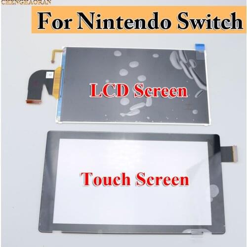 1x Original New Replacement LCD Screen Display Glass w/ Flex Cable + 1x Original new Touch screen lens for Nintendo Switch NS