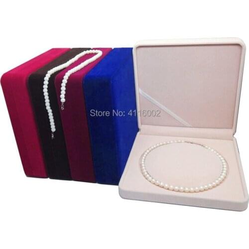 20pcs Velvet Fresh Pearl Necklace Box Case Round Core Jewelry Packaging Box Storage Gift Boxes Jewelry Carrying