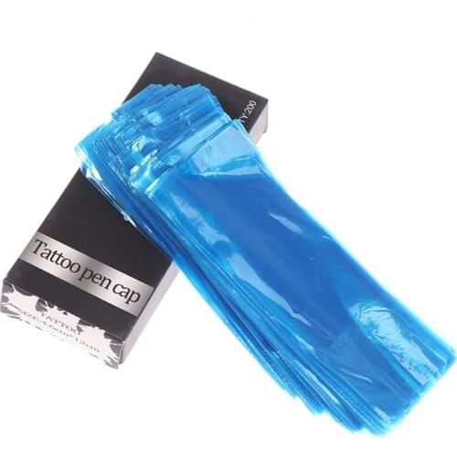 200Pcs Plastic Tattoo Gun Bag Cover Tattoo Pen Protective Machine Grip Tube Bag Tattoo Machine Parts Set Accessory