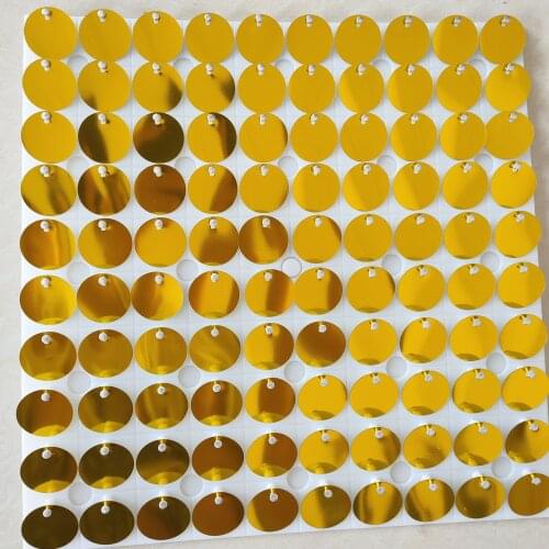 50pcs 30cm*30cm White Background Boards with Round Dark Gold Sequins For Stage Backdrops Decorative Advertisement Plate Panels