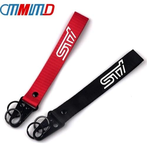 Car Styling STI Ribbon Key Chain Key Ring for for Subaru STI Legacy Forester Outback Rally WRX WRC KeyChain car accessories