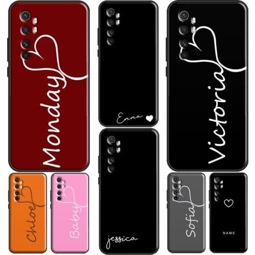 PERSONALISED CUSTOM INITIALS NAME For Xiaomi Mi 11 Lite Note 10 Mi 10T Pro A3 Mi 11 Ultra Phone Case For POCO X3 Pro M3 F3