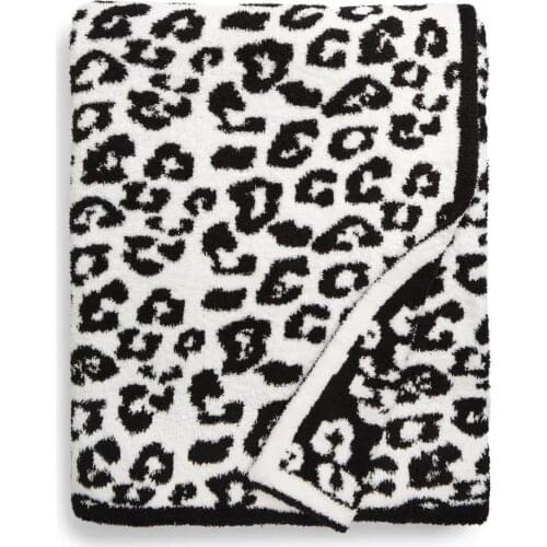 Black and White Leopard Print High-grade Chubby Blankets and Sofa Blankets Comfortable Lightweight for Holiday Gift
