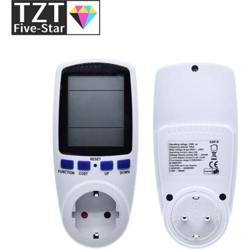 EU Digital Wattmeter Power Meter Energy Meter Voltage Wattmeter Power Analyzer Electronic Energy Meter Measuring Outlet Socket