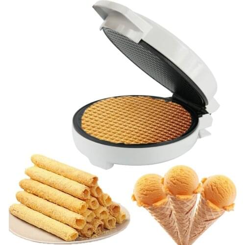 Electric Crispy Egg Roll Maker Omelet Sandwich Iron Crepe Baking Pan Waffle Pancake Oven DIY Ice Cream Cone Machine