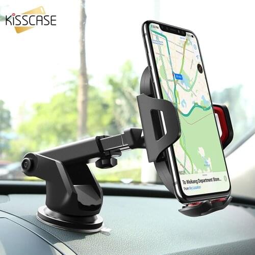 KISSCASE Car Holder Stand For Phone In Car Suction Cup Car Phone Holder Air Vent Mount Holder For iPhone XR XS Max Huawei P20
