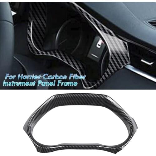 RHD Carbon Fiber Car Dashboard Instrument Panel Screen Frame Cover Trim Sticker for Toyota Harrier Venza 2020 2021