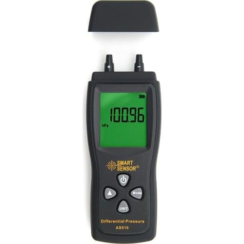 New Professional SMART SENSOR AS510 LCD Air Manometer Pressure Gauge Mini Pressure Differential Meter Digital Manometer Tool