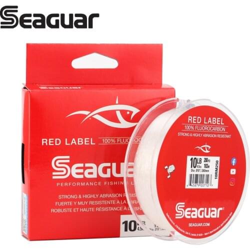 Original SEAGUAR Red Label 183M 229M Fluorocarbon Fishing Line Carbon Fiber Fishign Tackle 6LB 8LB 10LB 12LB