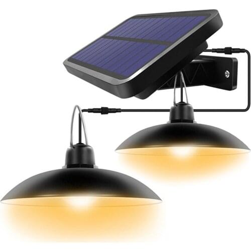 Double Head Solar Pendant Light Outdoor Indoor Solar Lamp With Line Warm White/White Lighting For Camping Garden Yard