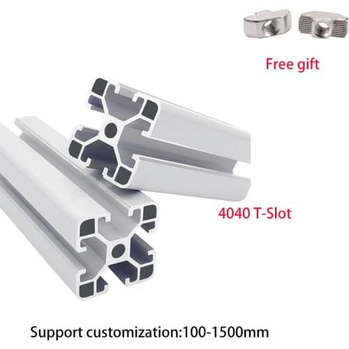 2pcs Silver 100-1000m 4040 T-Slot Aluminum Profile Extrusion Frame For Laser Engraving Machine 3D Printer Camera Slider Furnitur
