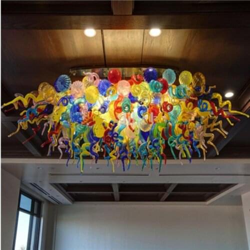 Multi Color Hand Blown Glass Customized LED Chandeliers