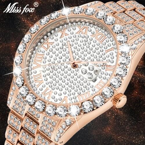 Relogio Masculino Missfox Luxury Brand Man Watch Replica Imitaciones De Marcas 18K Gold Diamond Modern Men Watch With Coupons