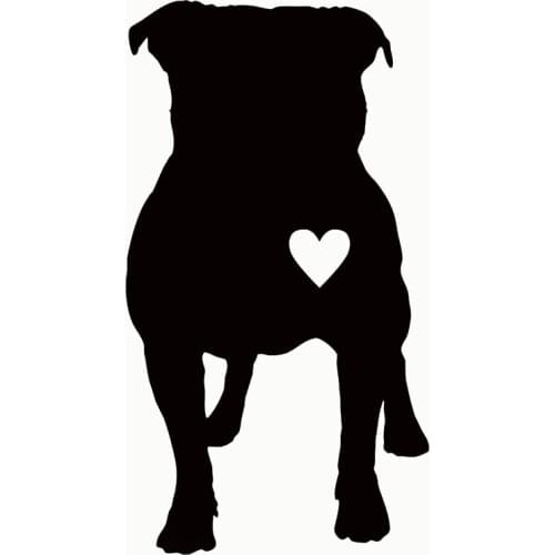 Hot Sale Cute Pitbull Heart Puppy Car Sticker For Truck Window Bumper Auto Door Laptop Kayak Vinyl Decal 9 Colors