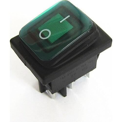 ON-OFF Waterproof Switch KCD2 KCD4 6-foot Green with Light Cable Switch Large Silver Contact Copper Foot 250V