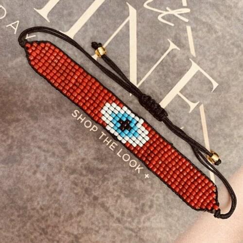 Red Beads Bracelet For Women Handmade Delica Glass Crystal Simple Jewelry Pulseras Enthnic Miyuki Bracelet