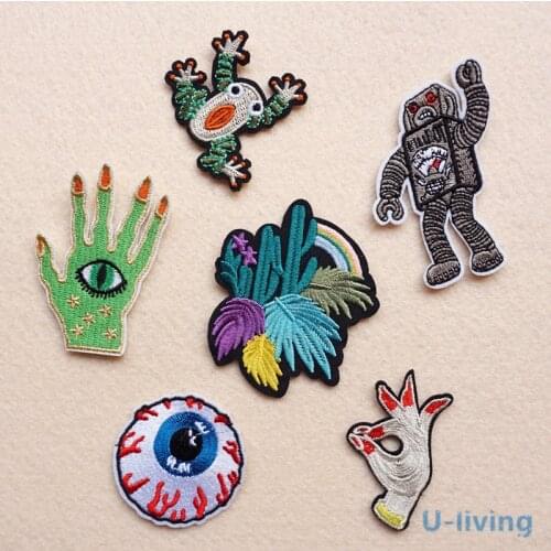1Pcs Mix Patches for Clothing Iron on Embroidered Sew Applique Cute Patch Fabric Badge Garment DIY Apparel Accessories