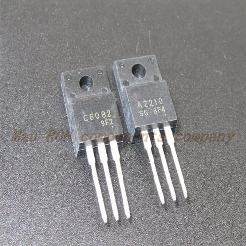 10PCS/LOT 2SC6082 2SA2210 A2210 C6082 TO-220F Printer on the tube(5PCS A2210+5PCS C6082)