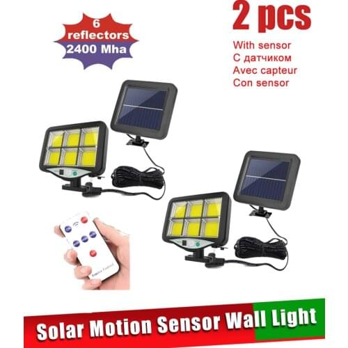 2pcs seperable 120 LED Solar Power Wall Light PIR Motion Sensor Outdoor solar Street Lamps IP65 Waterproof Garen Outdoors lighti