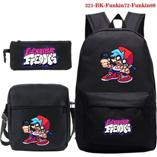 Friday Night Funkin Backpack Students Book Bag Trendy Girls boys Backpack Children Cartoon Cute School Bags Mochila 3Pcs Set