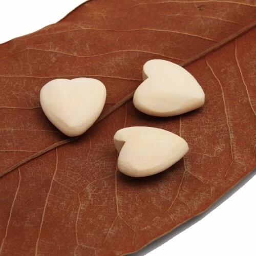 40pcs 21mm Heart-shaped Wood Bead Unfinished Natural Charms DIY jewelry accessories necklace chain earing WB61