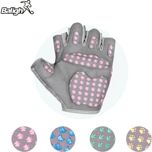 Balight Age 2-11 Kids Half Breathable Finger Gel Gloves Summer Sports Protection Cycling Fingerless Glove Pair for Boys Girls