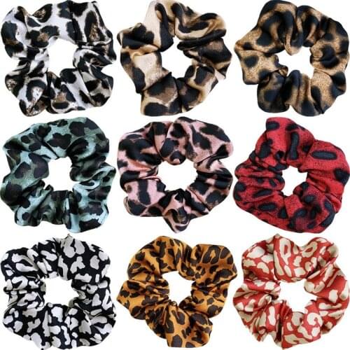 Leopard Dot Velvet Scrunchies Women Elastic Hair Rubber Bands Accessories For Girls Lady Tie Hair Rope Ponytail Holder Headdress