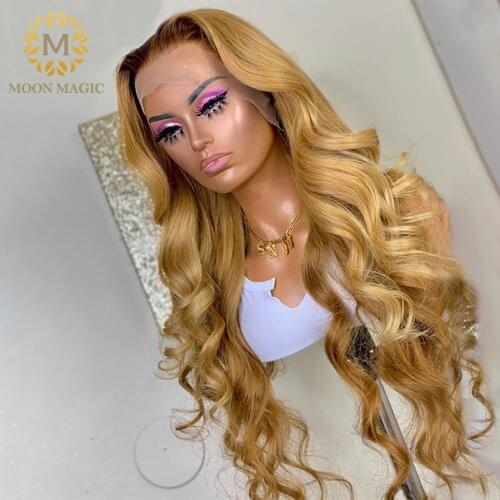 Honey Blonde Lace Front Wigs Ombre Lace Front Wig Pre Plucked Bleached Knots Wigs 13x4 Lace Frontal Wigs For Black Women