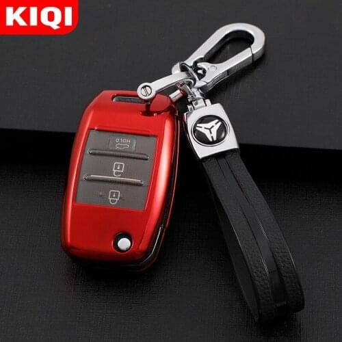 TPU Car Folding Flip Key Case Cover Shell Keychain for Kia Rio Sportage QL Ceed Cerato Sorento K2 K3 K4 K5 Key Protector
