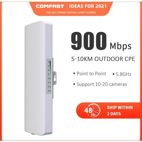 Comfast 3-5KM 5.8G 900Mbps high power Outdoor wireless bridge wifi CPE routers wi fi signal amplifier booster extender repeater