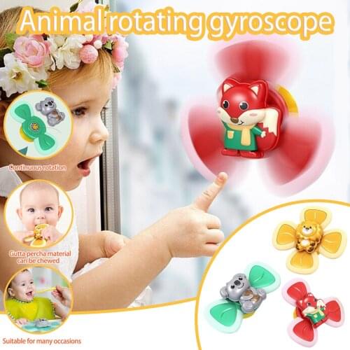 Baby Rattles Toy For Kids Bathroom Shower Gyro Animal Sucker Spinner Montessori Touch Sensory Toys For Newborn Infant 0-12 Month