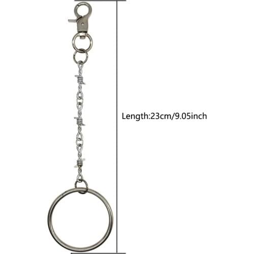 Women Man Street Pant Punk Trousers New Multilayer Chains Jeans Rock Trousers Key Chain Key Ring