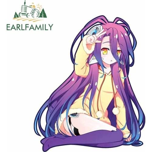 EARLFAMILY 13cm For No Game No Life Shuvi Waifu Anime Decal DIY Car Sticker Car Door Windows Waterproof Campervan Scratch-Proof