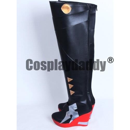 Final Fantasy 14 FF14 Yshtola Black Girls Long Cosplay Shoes Boots S008