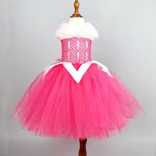 Hot Pink Fluffy Tutu Dress Baby Birthday Party Costume Kids School Performance Tulle Dress Flower Girls Wedding Princess Dress