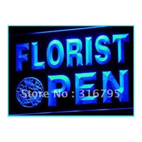 I154 OPEN Florist Flower Shop Ads Ad LED Neon Light Light Signs On/Off Switch 20+ Colors 5 Sizes