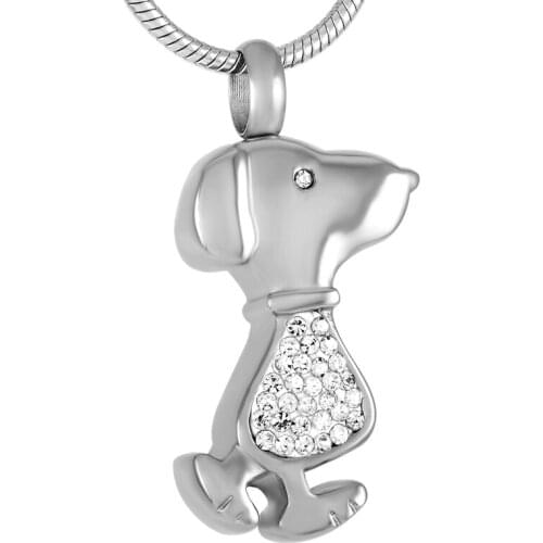 IJD9268 pet ashes into jewellery- Dog Cremation Jewelry Inlay White/Black/pink Crystal Memorial Urn Pendant Keepsake Necklace
