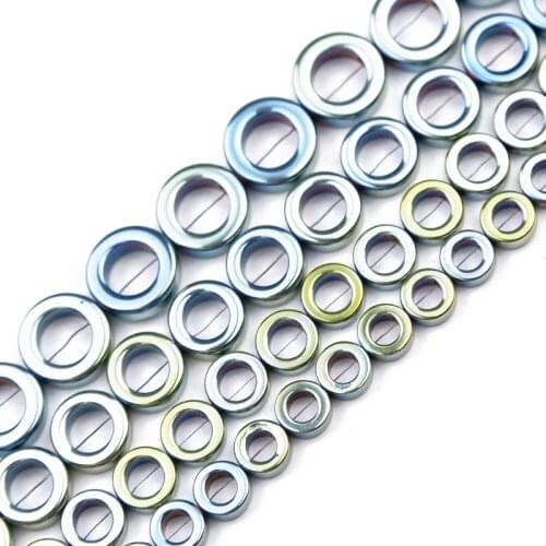 JHNBY 8/10/12mm Green Circle Shape Hematite Natural Stone Round Spacer Loose Beads For Jewelry Making Diy Bracelets Accessories