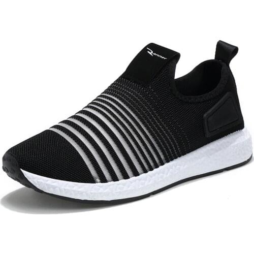 2018 Men Casual Shoes Flats Spring Autumn Mens Mesh Breathable Sneakers Knitting Shoes Zapatillas Hombre Quality Fashion Shoes