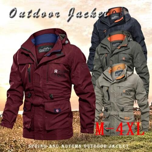 HENCHIRY Tactical Jacket 2021 Spring And Autumn Hot Style Thin Men Hooded Large Size Casual All-Match Dust Coat Outdoor Tourism