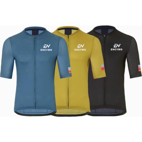 ENCYMO Ride Better Yellow Pro Team Areo Cycling Jersey Short Sleeve Last Aero Race Cut with est Fabric for Hot Summer