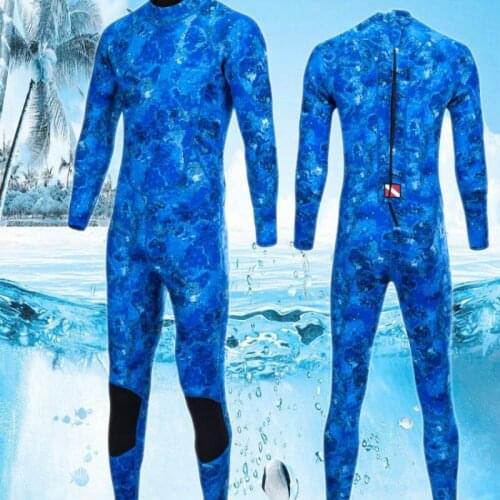 Men Camouflage 3mm One-Piece Surf Snorkel Diving Suits Thick Snorkeling Surfing Suit Long Sleeve Water Winter Swim Wetsuits